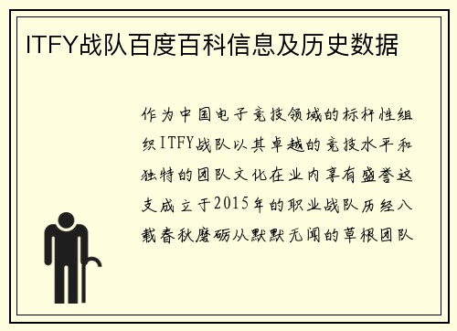 ITFY战队百度百科信息及历史数据